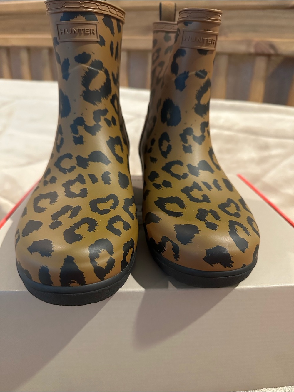 Hunter Leopard-Print Short Rain Boots - Brown & Black - Picture 2 of 4